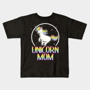 Unicorn Mom Sweet Retro Colorful Gift Party Rainbow Kids T-Shirt